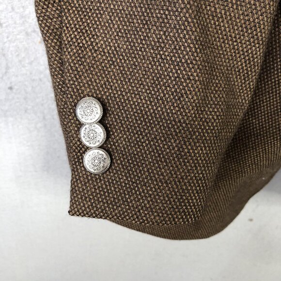 Circle S Blazer Mens 44L Brown Wool Western Sport Coat Two Button Cowboy Rodeo - Picture 16 of 16